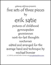 Five Sets of Three Pieces of Erik Satie piano sheet music cover